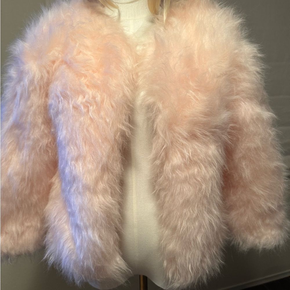 Cat & Jack pink fuzzy lightweight hook n eye closure size 10-12 girls